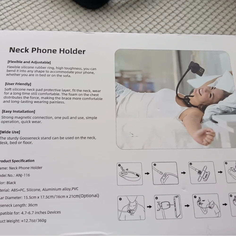 Adjustable Black Neck Phone Holder
